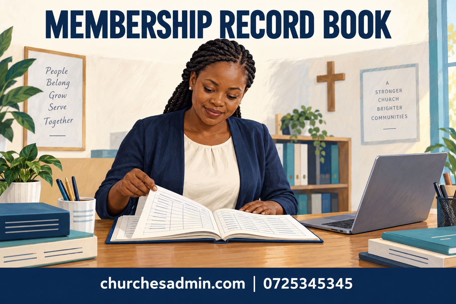 church membership record book planning illustration